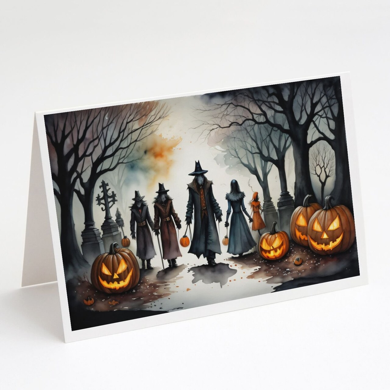 Edge Collections - 5" x 7" - Multicolor - Vampires Spooky Halloween Greeting Cards Blank Cards with Envelopes - 8 Pieces
